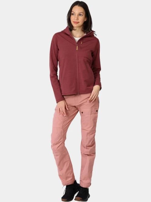 pulover polar pt. femei Fjallraven Keb Fleece Hoodie W bordo 5