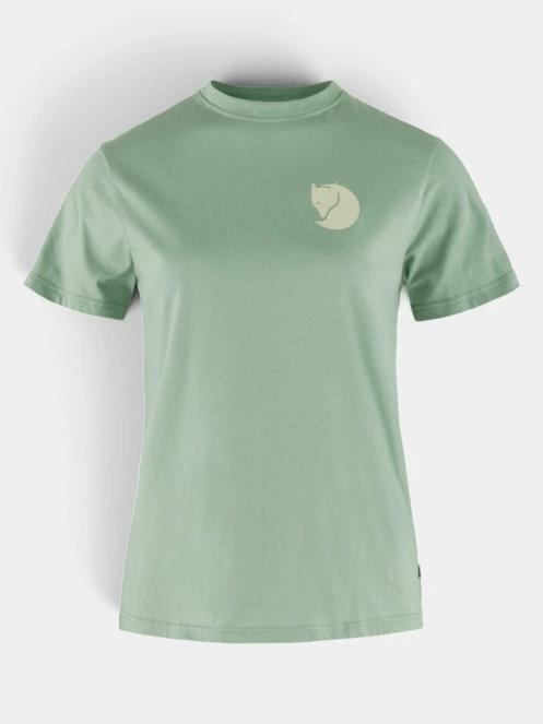 tricou cu maneci scurte pt. femei Fjallraven Fox Boxy Logo Tee W verde deschis 2