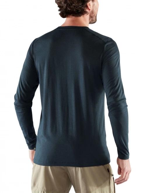 tricou cu maneci lungi pt. barbati Fjallraven Abisko Wool LS M albastru inchis 4
