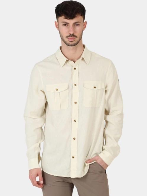 camasa cu maneci lungi pt. barbati Fjallraven Övik Travel Shirt LS M alb 2