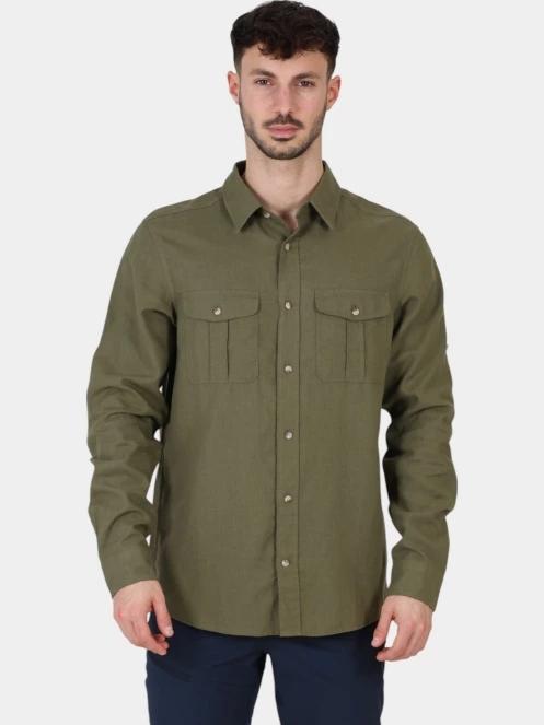 camasa cu maneci lungi pt. barbati Fjallraven Övik Travel Shirt LS M verde 2