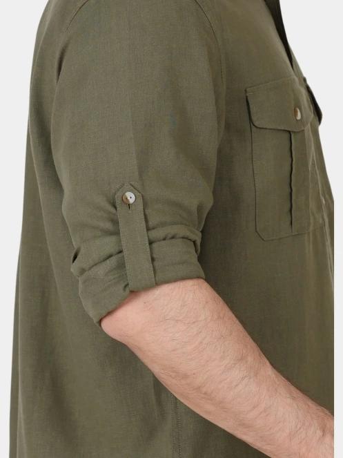 camasa cu maneci lungi pt. barbati Fjallraven Övik Travel Shirt LS M verde 7