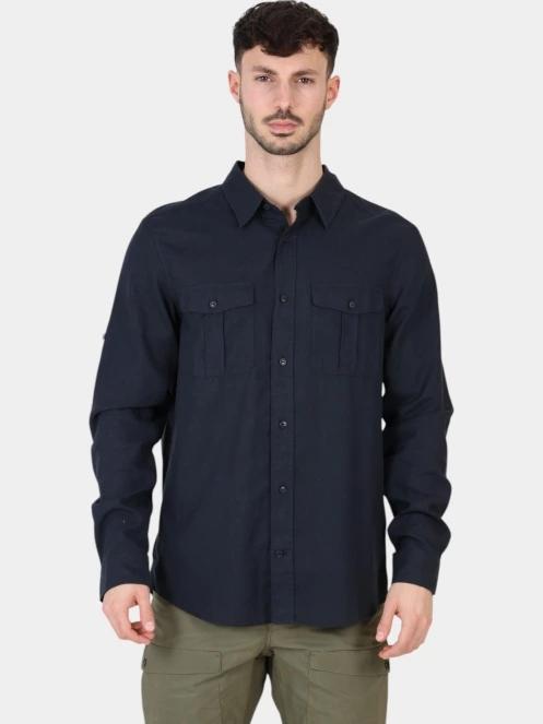 camasa cu maneci lungi pt. barbati Fjallraven Övik Travel Shirt LS M albastru inchis 2