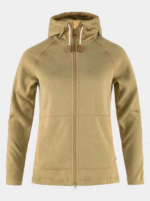 pulover cu gluga pt. femei Fjallraven Övik Fleece Hoodie W nisip 2
