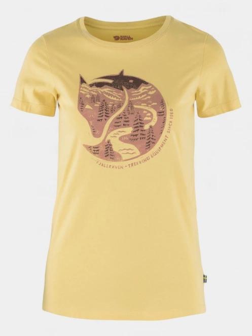 tricou cu maneci scurte pt. femei Fjallraven Arctic Fox T-shirt W galben 2