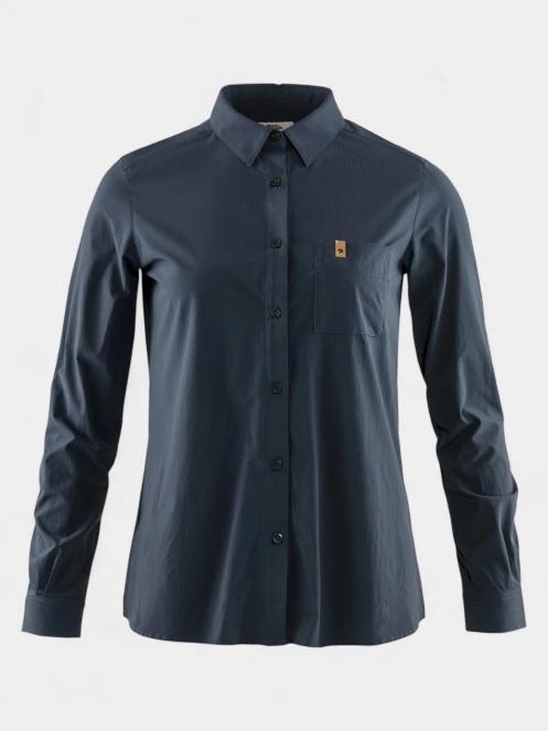 camasa cu maneci lungi pt. femei Fjallraven Övik Lite Shirt LS W albastru inchis 5