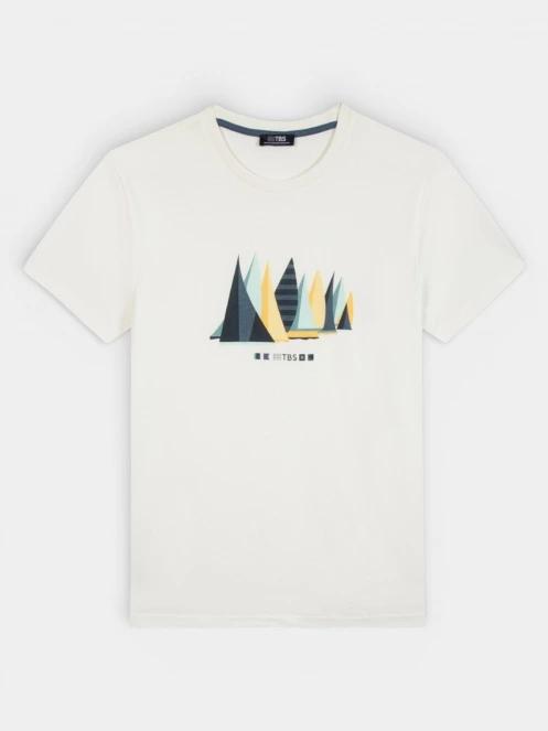 tricou cu maneci scurte pt. barbati TBS Freditee alb 4