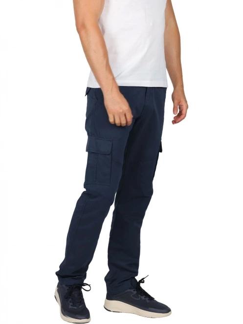 pantaloni de strada cu buzunare laterale pt. barbati TBS Fuppacot albastru inchis 6