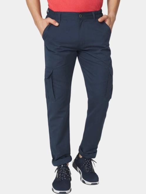 pantaloni cargo pt. barbati TBS Fuppacot albastru inchis 2