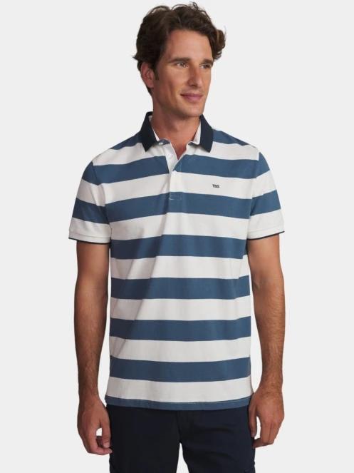 tricou cu guler pt. barbati TBS Govanpol albastru 2