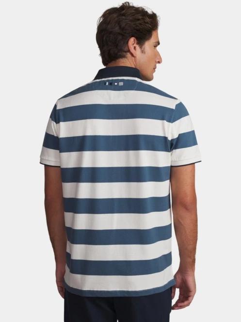 tricou cu guler pt. barbati TBS Govanpol albastru 3