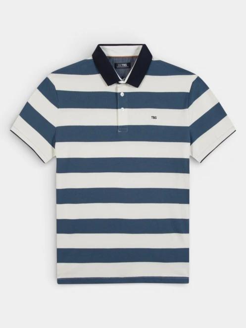 tricou cu guler pt. barbati TBS Govanpol albastru 4