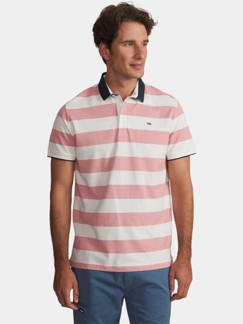 tricou cu guler pt. barbati TBS Govanpol roz 2