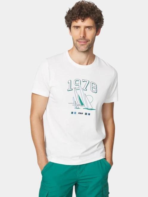 tricou cu maneci scurte pt. barbati TBS Hervetee alb 2