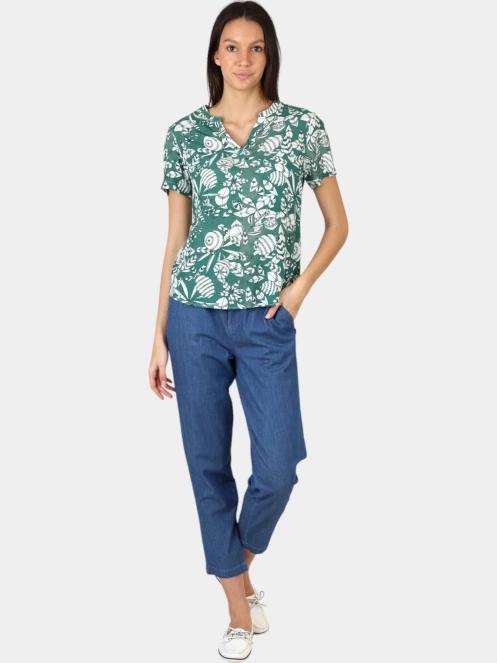 bluza cu maneci scurte pt. femei TBS Janiemis verde 6