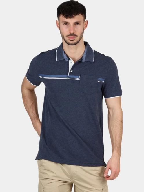 tricou cu guler pt. barbati TBS Kamalpol albastru inchis 2