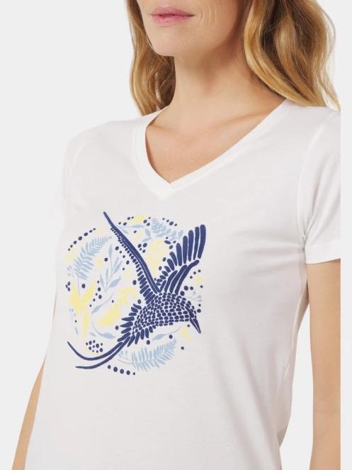 tricou cu maneci scurte pt. femei TBS Lintutee alb 5