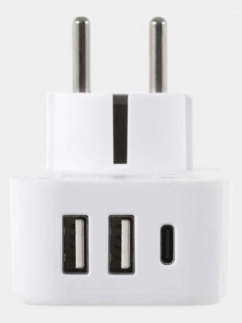 convertor Lifemarque European Travel Adaptor with USB + USB C alb 4