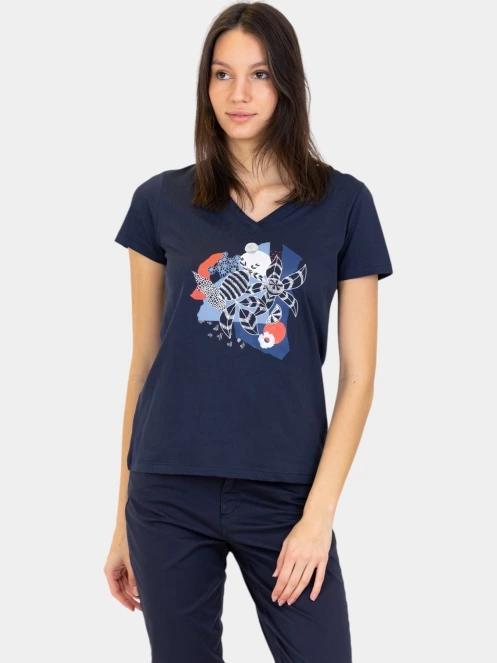 tricou cu maneci scurte pt. femei TBS Lugditee albastru inchis 2