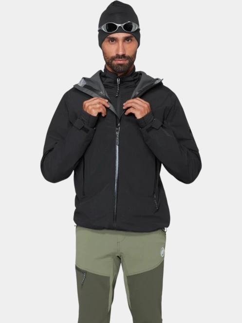 jacheta de drumetie impermeabila pt. barbati Mammut Crag HS Hooded Jacket negru 2