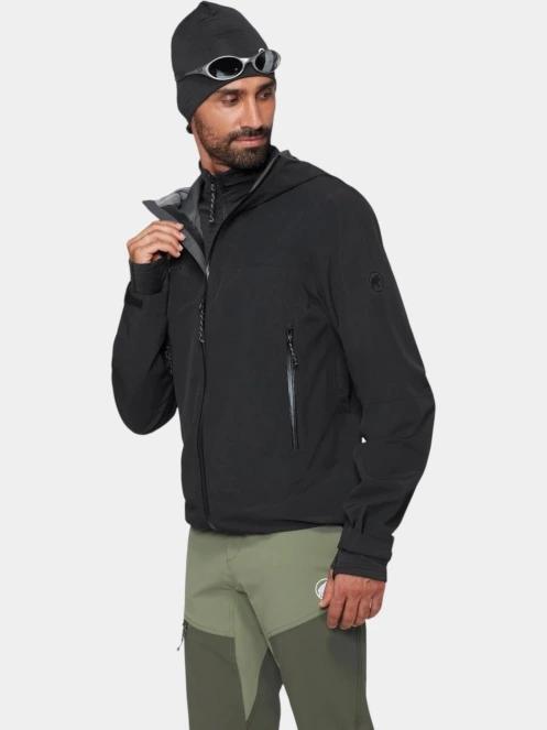 jacheta de drumetie impermeabila pt. barbati Mammut Crag HS Hooded Jacket negru 3