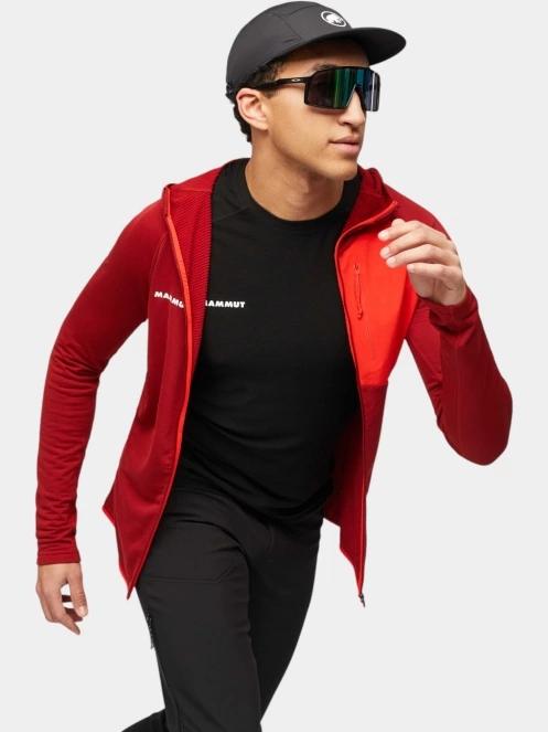 pulover polar pt. barbati Mammut Aenergy Light ML Hooded Jacket rosu 5