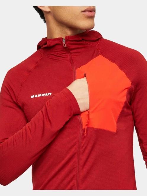 pulover polar pt. barbati Mammut Aenergy Light ML Hooded Jacket rosu 6