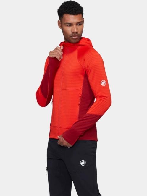 pulover polar pt. barbati Mammut Taiss ML Hooded Jacket rosu 3
