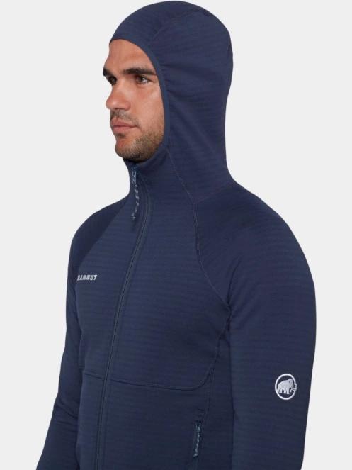 pulover polar pt. barbati Mammut Taiss ML Hooded Jacket albastru inchis 6