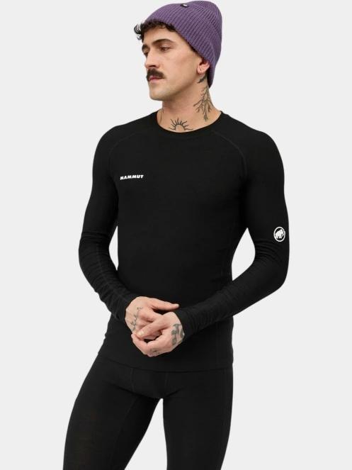 tricou cu maneci lungi, pentru sport pt. barbati Mammut Tree Wool Thermal FL Longsleeve negru 5