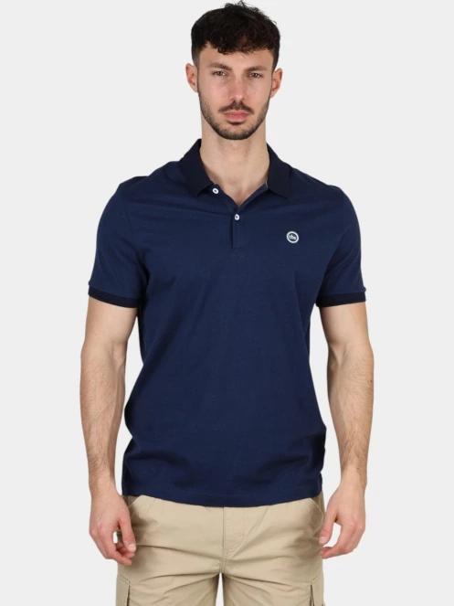 tricou cu guler pt. barbati TBS Milekpol albastru inchis 2