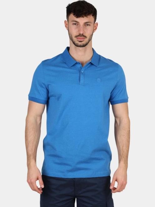 tricou cu guler pt. barbati TBS Milekpol albastru 2