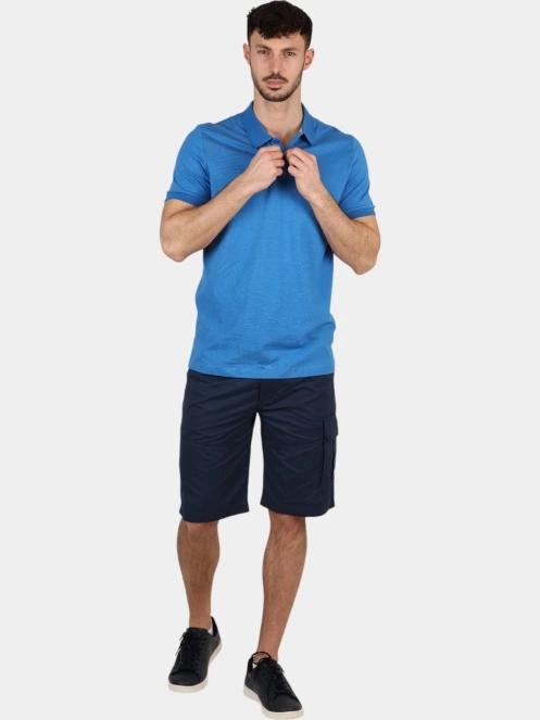tricou cu guler pt. barbati TBS Milekpol albastru 6