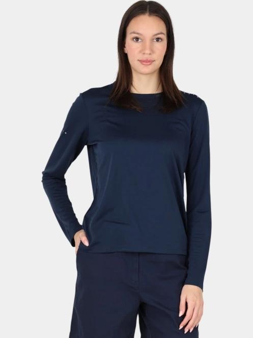 tricou cu maneci lungi, pentru sport pt. femei Musto W Evo Crew Sunblock Ls Tee albastru inchis 2