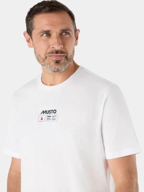 tricou cu maneci scurte pt. barbati Musto M Flag Ss Tee alb 5