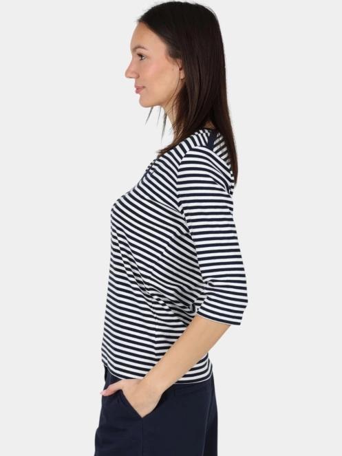 tricou cu maneci scurte pt. femei Musto W Classic V-Neck Stripe Tee albastru inchis 3