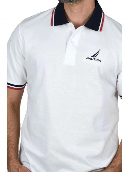 tricou cu guler pt. barbati Nautica Odell Polo Shirt alb 5