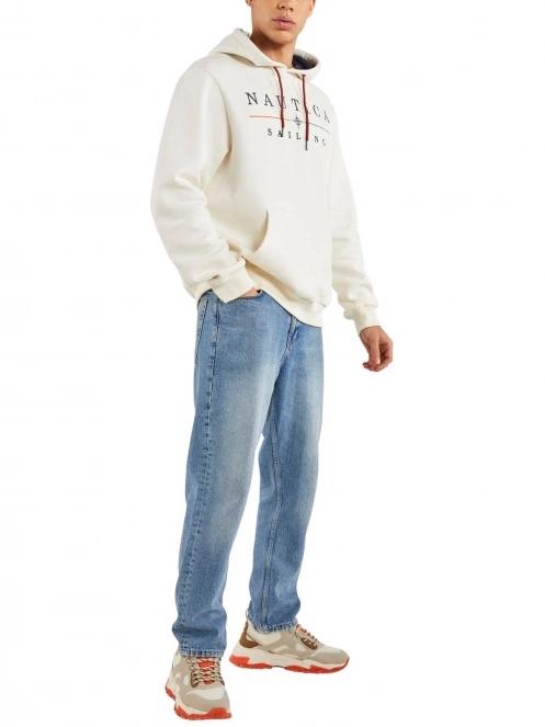 pulover cu gluga pt. barbati Nautica Malbo OH Hoody alb 4