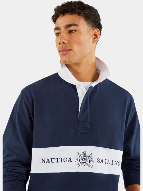 pulover pt. barbati Nautica Reo Rugby Shirt albastru inchis 4