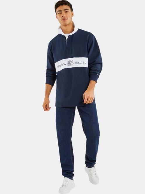 pulover pt. barbati Nautica Reo Rugby Shirt albastru inchis 5