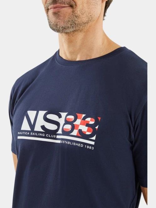 tricou cu maneci scurte pt. barbati Nautica Areto T-Shirt albastru inchis 4