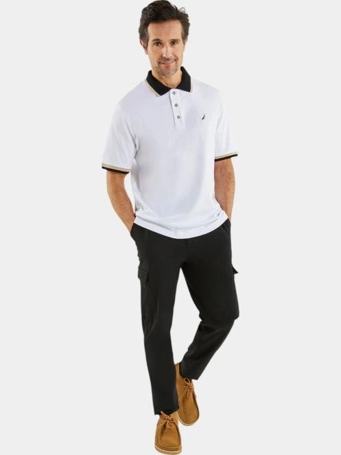 tricou cu guler pt. barbati Nautica Latok Polo Shirt alb 5