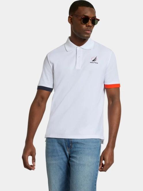 tricou cu guler pt. barbati Nautica Pascal Polo Shirt alb 2