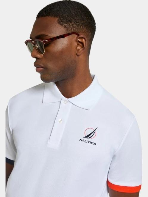 tricou cu guler pt. barbati Nautica Pascal Polo Shirt alb 5