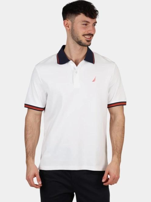 tricou cu guler pt. barbati Nautica Leonid Polo Shirt alb 2