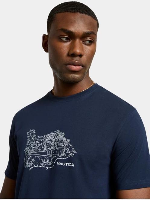 tricou cu maneci scurte pt. barbati Nautica Angelo T-Shirt albastru inchis 5