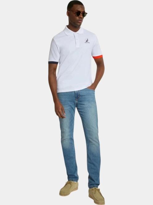 tricou cu guler pt. barbati Nautica Pascal B&T Polo Shirt alb 4