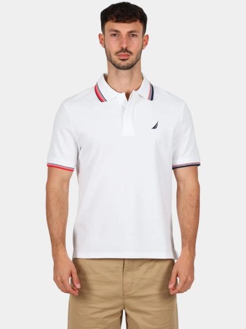 tricou cu guler pt. barbati Nautica Atabay Polo Shirt alb 2