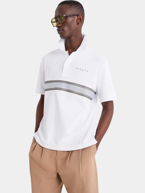 tricou cu guler pt. barbati Nautica Espuma Polo Shirt alb 2