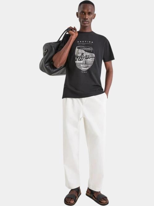 tricou cu maneci scurte pt. barbati Nautica Kanan T-Shirt negru 4